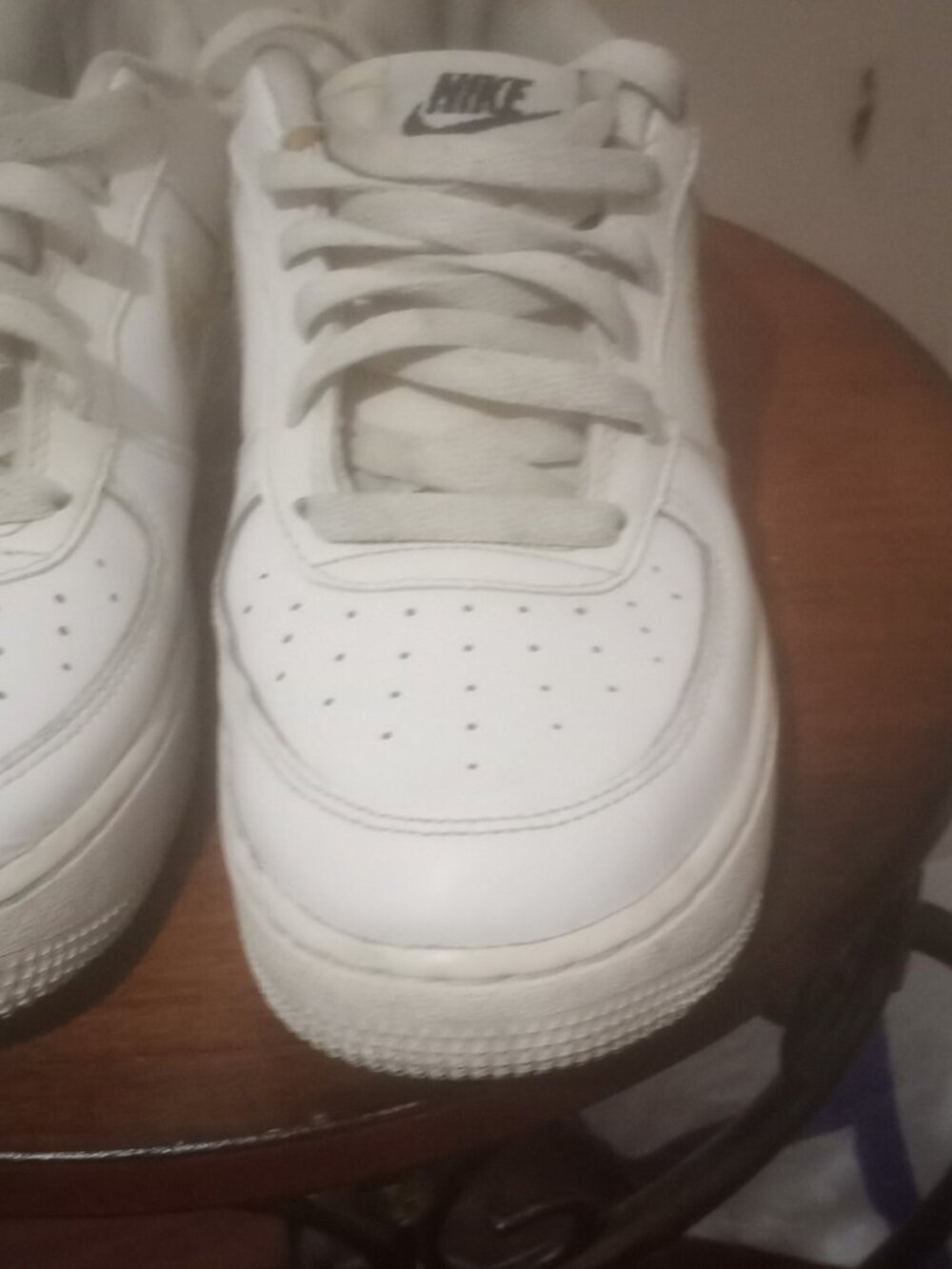 Nike Air Force GS White Leather Digital Swoosh Youth Sneakers CW1577-100 Size 7Y - Picture 8 of 14